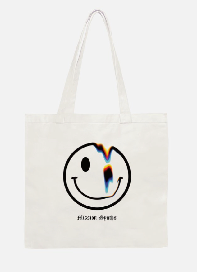 Mission Synths Single Smiley White Tote Bag